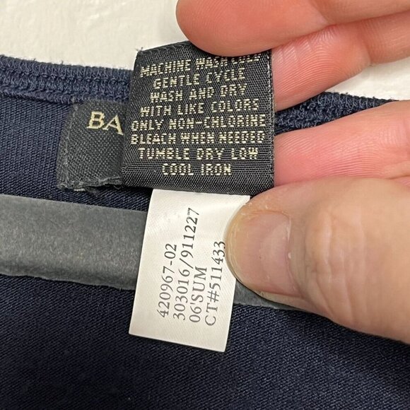 Banana Republic Factory Long Sleeve Navy Dress Elastic Waist Stretch Size Medium - Picture 6 of 8